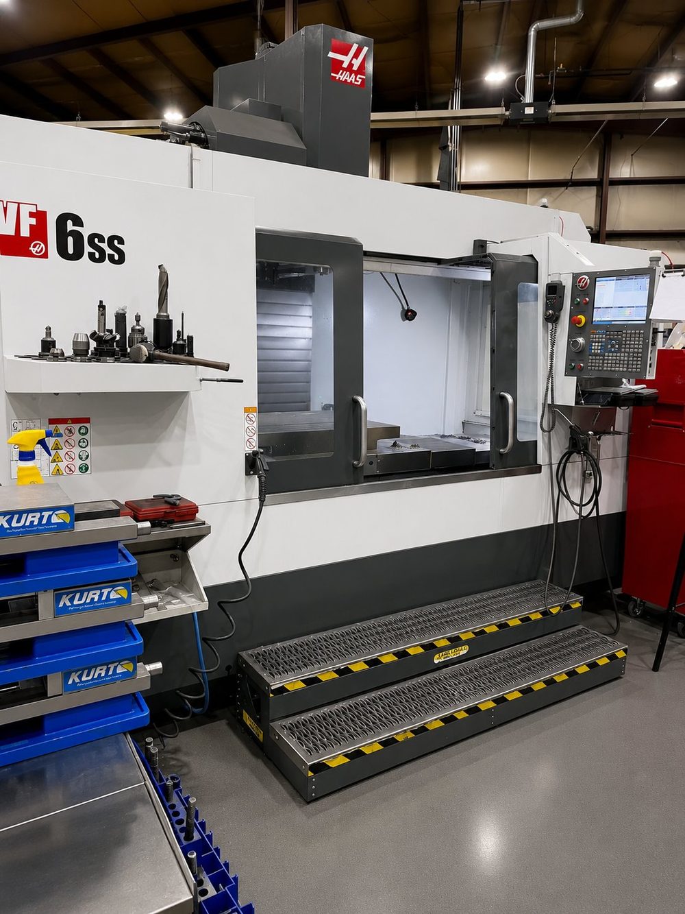 Haas VF-6SS vertical machining center on the Teems shop floor