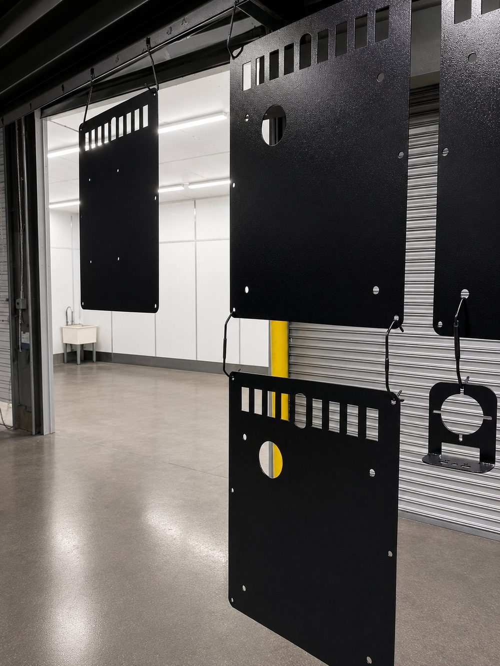 Powder-coat finishing booth and curing oven at Teems Fabrication