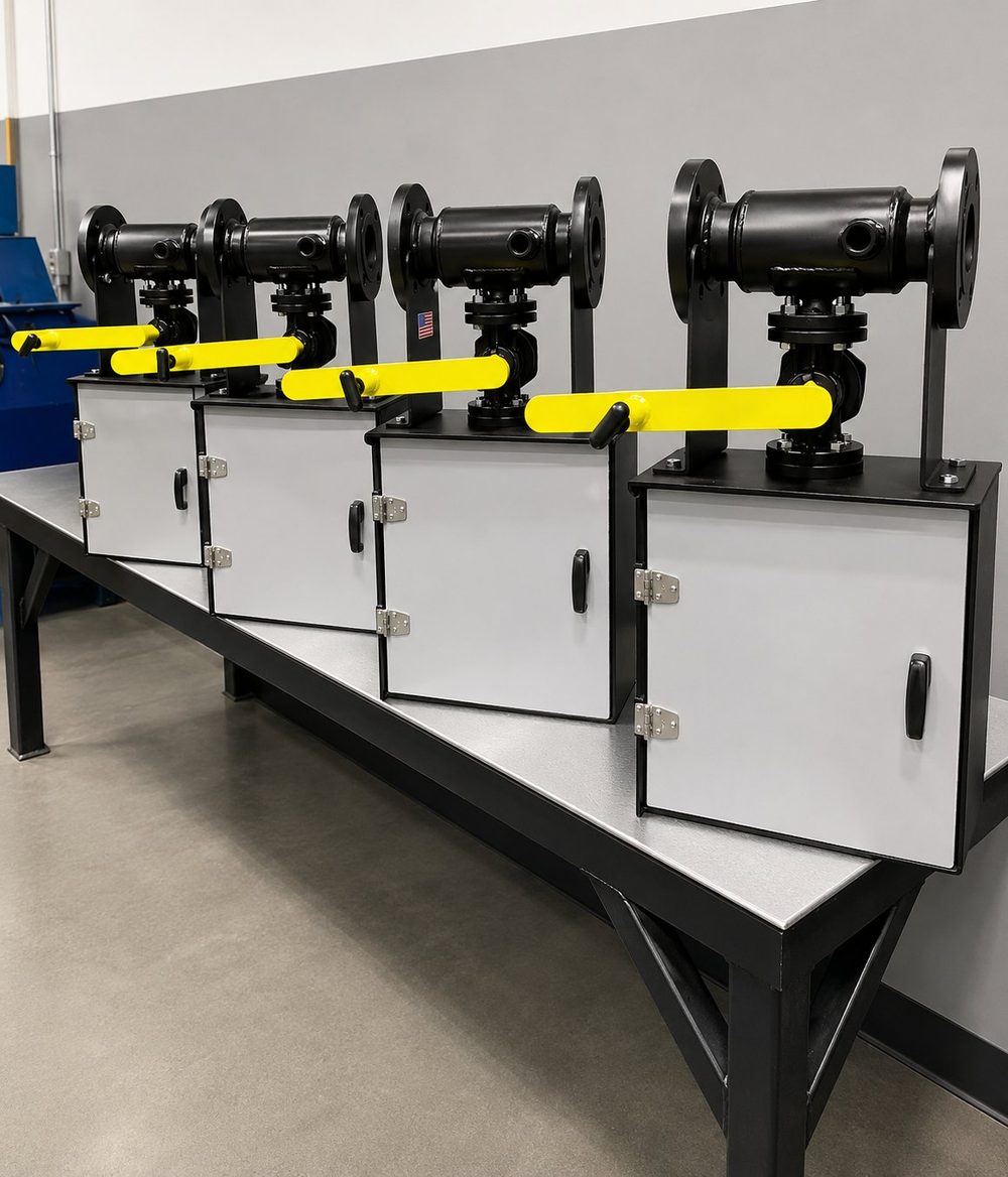 Finished, powder-coated and assembled units